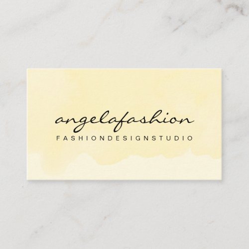 Abstract Yellow Artisy Watercolor Business Card