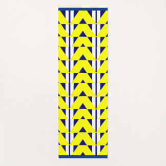 abstract yellow blue and white print yoga mat