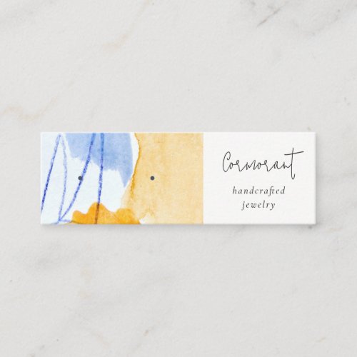 Abstract Yellow Blue Artistic Earring Stud Holder Mini Business Card