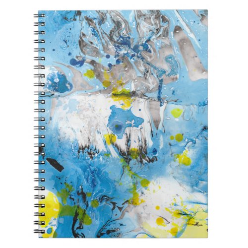 Abstract Yellow Blue Green Template Trendy Modern Notebook