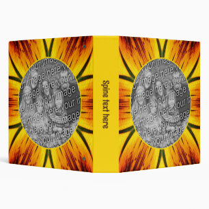 Abstract Yellow Brown Frame Create Your Own Photo 3 Ring Binder