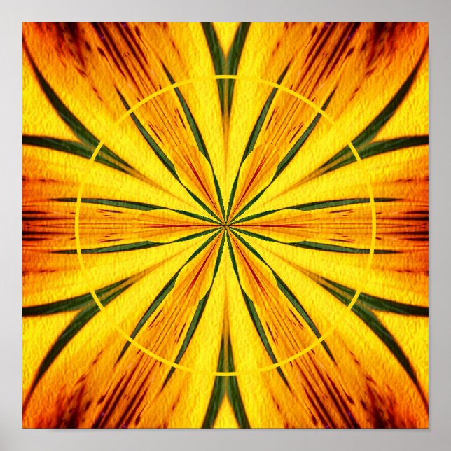 Abstract Yellow Brown Frame Create Your Own Photo Poster (Front)
