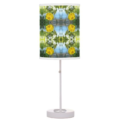 Abstract Yellow Buttercup Flower Pattern Lamp