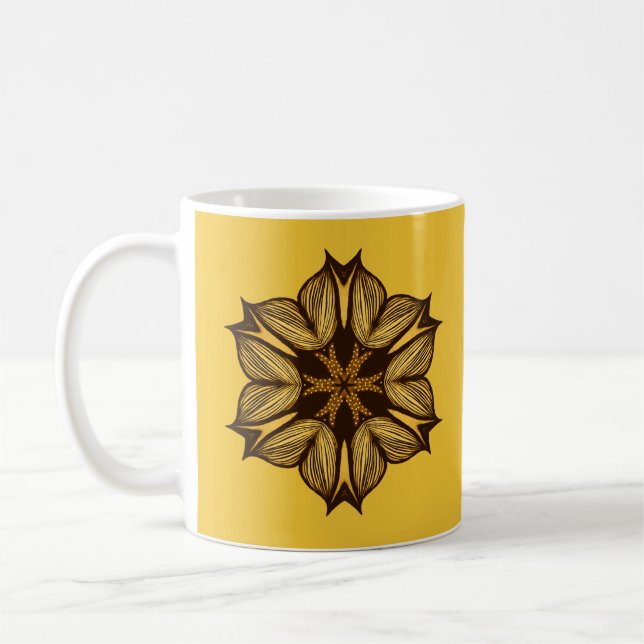 Abstract Yellow Flower Coffee Mug (Left)