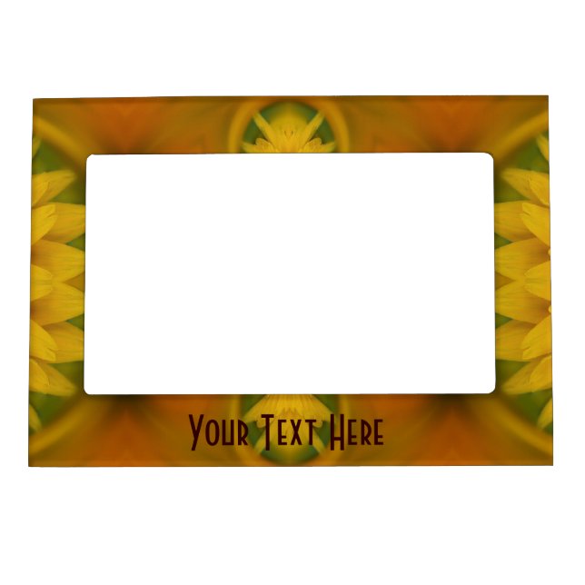 Abstract Yellow Flower Petals Magnetic Frame (Front)