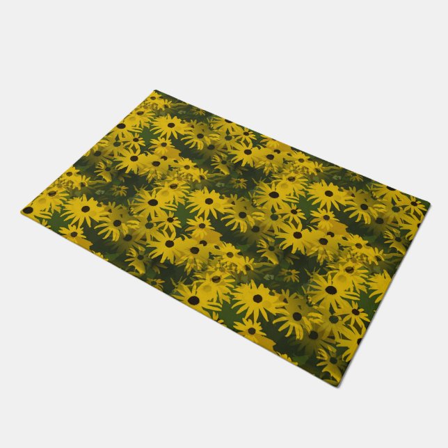 Abstract yellow flowers pattern + your ideas doormat (Angled)