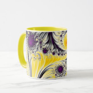 Abstract Yellow Fractal Art