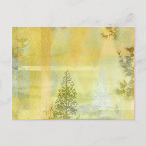 Abstract Yellow Green Light Landscape Postcard