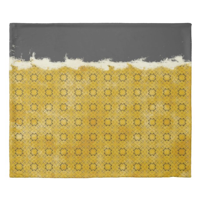 Abstract Yellow, Grey, Bronze Vintage Pattern Duvet Cover (Front)
