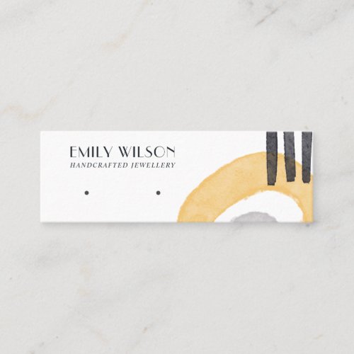 ABSTRACT YELLOW GREY STUD EARRING DISPLAY CARD