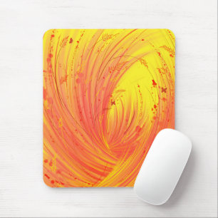 Abstract yellow orange Enchanted Garden Mouse Pad