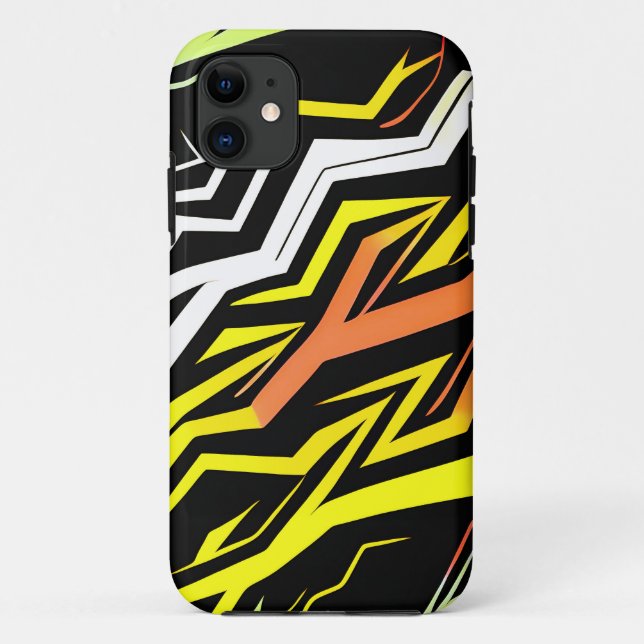 Abstract yellow orange Stripes Case-Mate iPhone Case (Back)