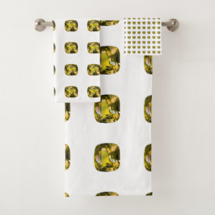 Abstract Yellow Pattern Bath Towel Set