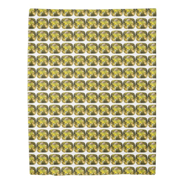 Abstract Yellow Pattern Duvet Cover (Front)