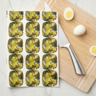 Abstract Yellow Pattern Kitchen Towel