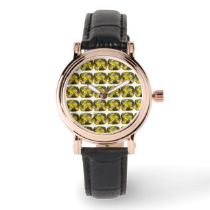 Abstract Yellow Pattern Watch