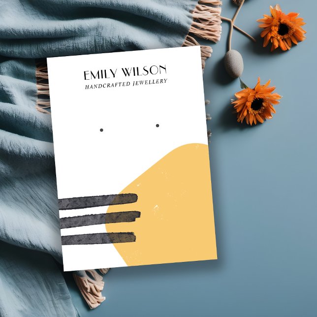 ABSTRACT YELLOW SHAPES STUD EARRING DISPLAY CARD (Creator Uploaded)