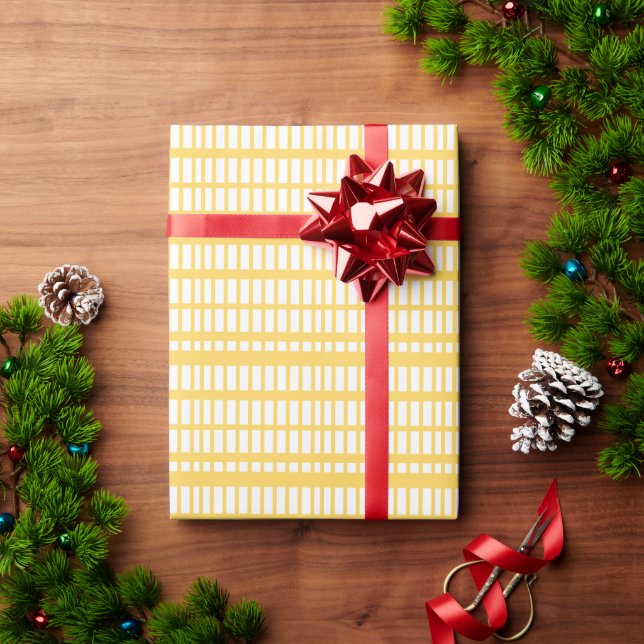 Abstract Yellow Squares and Rectangles Pattern Wrapping Paper (Holiday Gift)