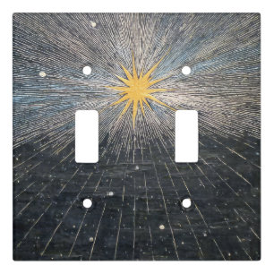 Abstract Yellow Starburst Mystic Celestial Cosmic Light Switch Cover