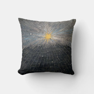 Abstract Yellow Starburst Mystic Celestial Cosmic Throw Pillow