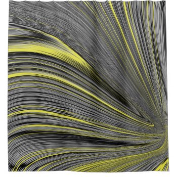 Abstract Yellow Warp Shower Curtain by ArtByApril at Zazzle