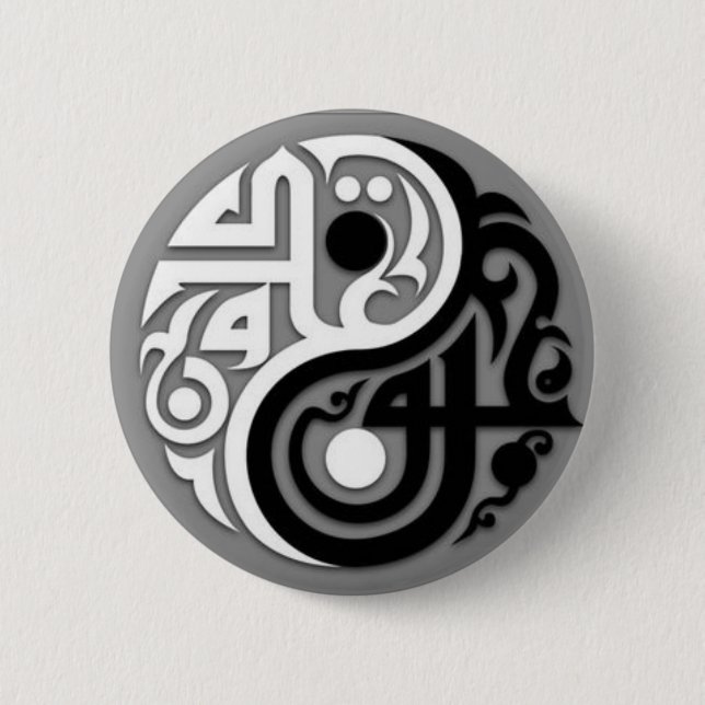Abstract Yen Yang Backpack Pin Button (Front)