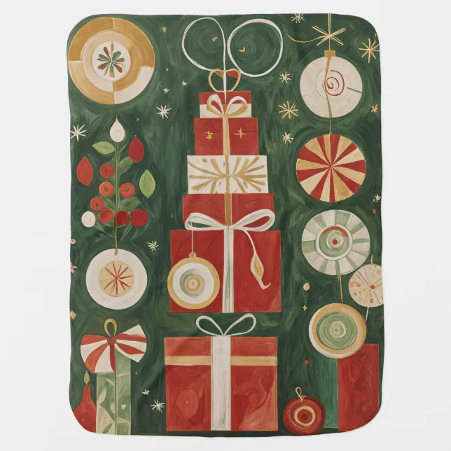 Abstract Yuletide Tapestry Baby Blanket | Zazzle