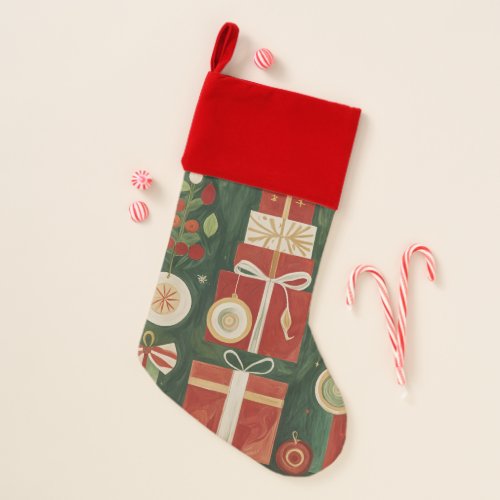 Abstract Yuletide Tapestry Christmas Stocking