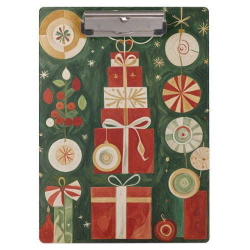 Abstract Yuletide Tapestry Clipboard