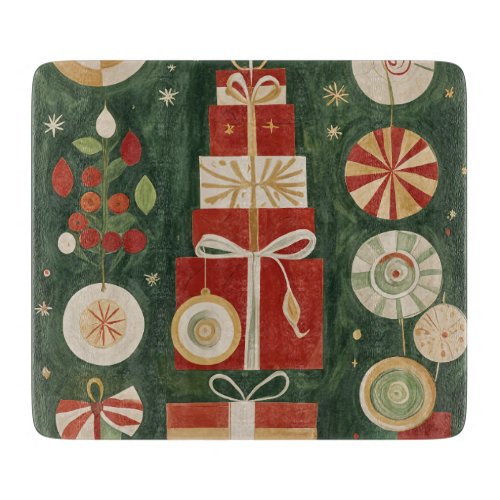 Abstract Yuletide Tapestry Cutting Board