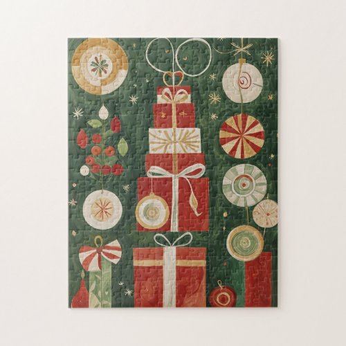 Abstract Yuletide Tapestry Jigsaw Puzzle