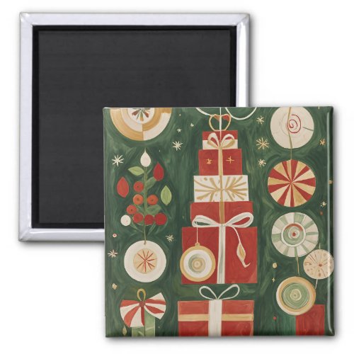 Abstract Yuletide Tapestry Magnet