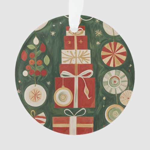 Abstract Yuletide Tapestry Ornament