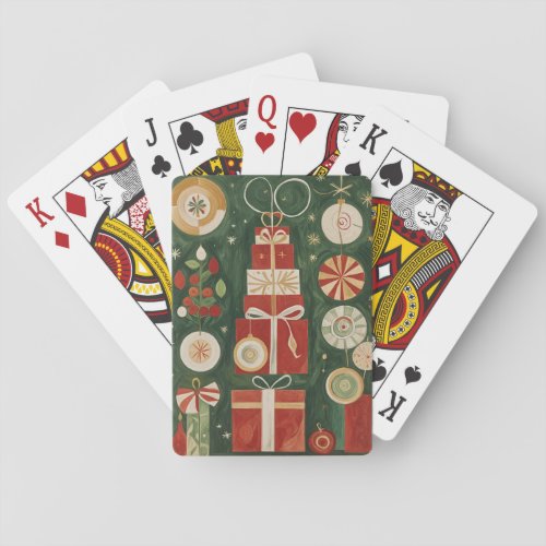 Abstract Yuletide Tapestry Poker Cards