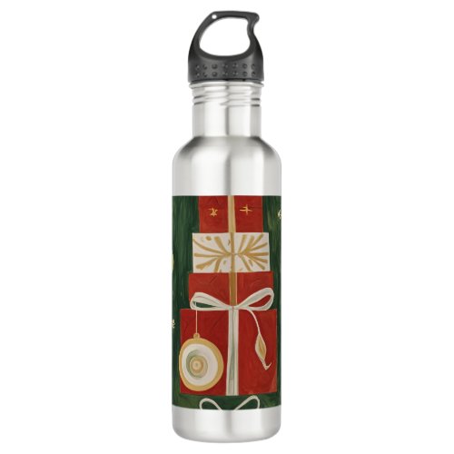 Abstract Yuletide Tapestry Stainless Steel Water Bottle