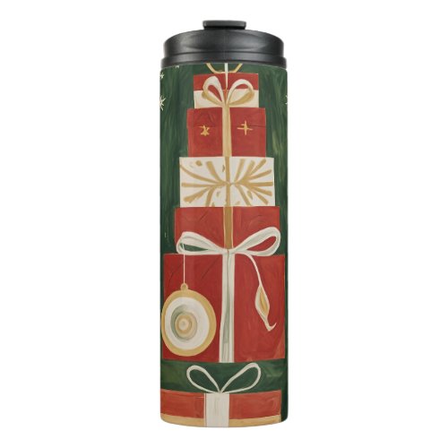 Abstract Yuletide Tapestry Thermal Tumbler