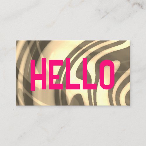 Abstract Zebra Hot Pink Hello Unusual Business Card