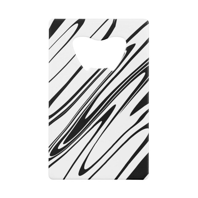 Abstract Zebra Print Credit Card Bottle Opener (Front)
