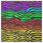Abstract Zebra Rainbow Colors Fabric