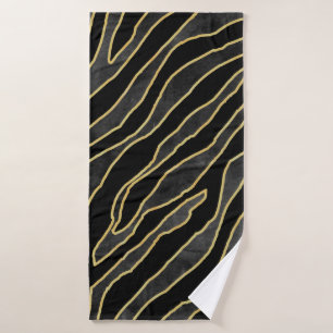 Abstract zebra striped. Animal print illustration  Bath Towel