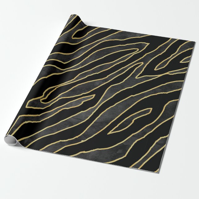 Abstract zebra striped. Animal print illustration  Wrapping Paper (Unrolled)