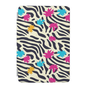 Abstract Zebra Stripes with Leaf Paint Splash iPad Mini Cover