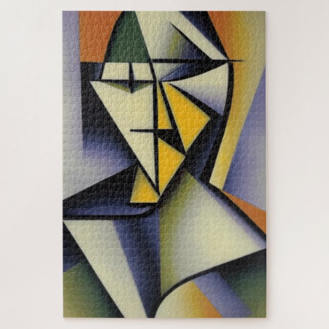 Abstract Zen Cubist Jigsaw Puzzle (Vertical)
