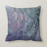 Abstract Zen Marbled Purple Teal and Black Throw Pillow