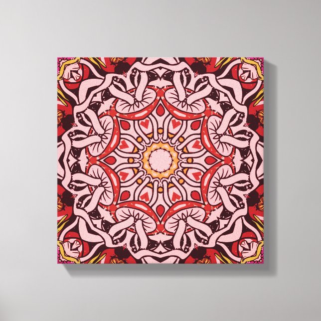 Abstract Zen Mushrooms Home Decor Wall Art (Front)