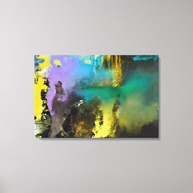 Abstract Zen Waterfall Canvas Print, Japandi Wall  Print (Front)
