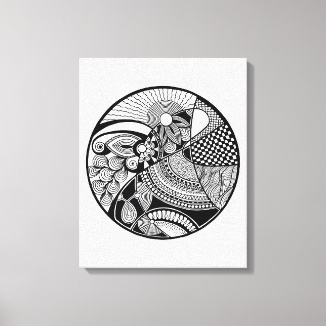 Abstract Zendala On Circle 6 Canvas Print (Front)