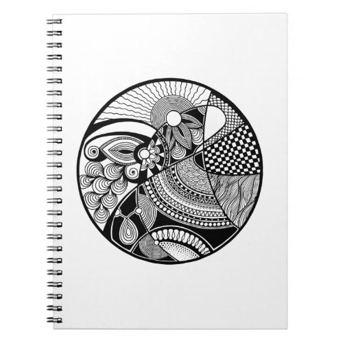 Abstract Zendala On Circle Notebook