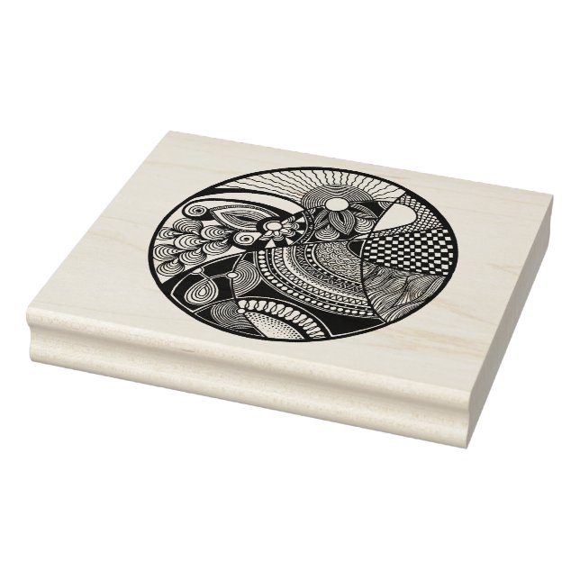 Abstract Zendala On Circle Rubber Stamp (Stamp)