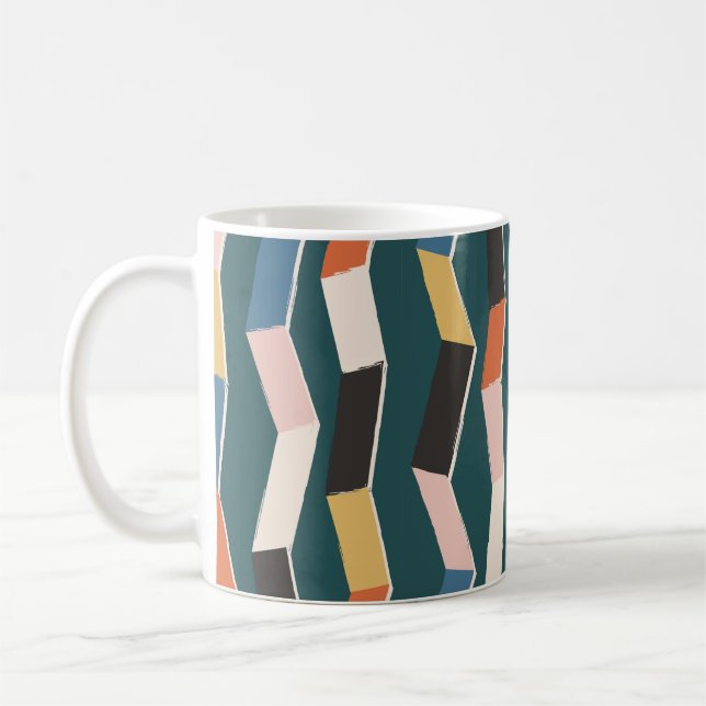 Abstract zig zag seamless pattern,hand painted irr coffee mug (Left)